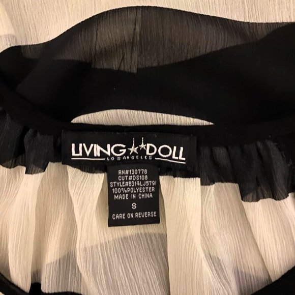 Living Doll Los Angeles Sheer Batwing Sleeve Striped Top - Picture 7 of 10